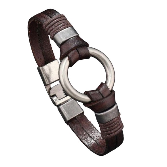 Other - Men Rock Style Metallic Ring Simple Bracelet
